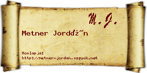 Metner Jordán névjegykártya